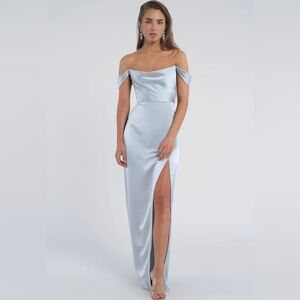 Jenny Yoo Light Blue Off-Shoulder Dress